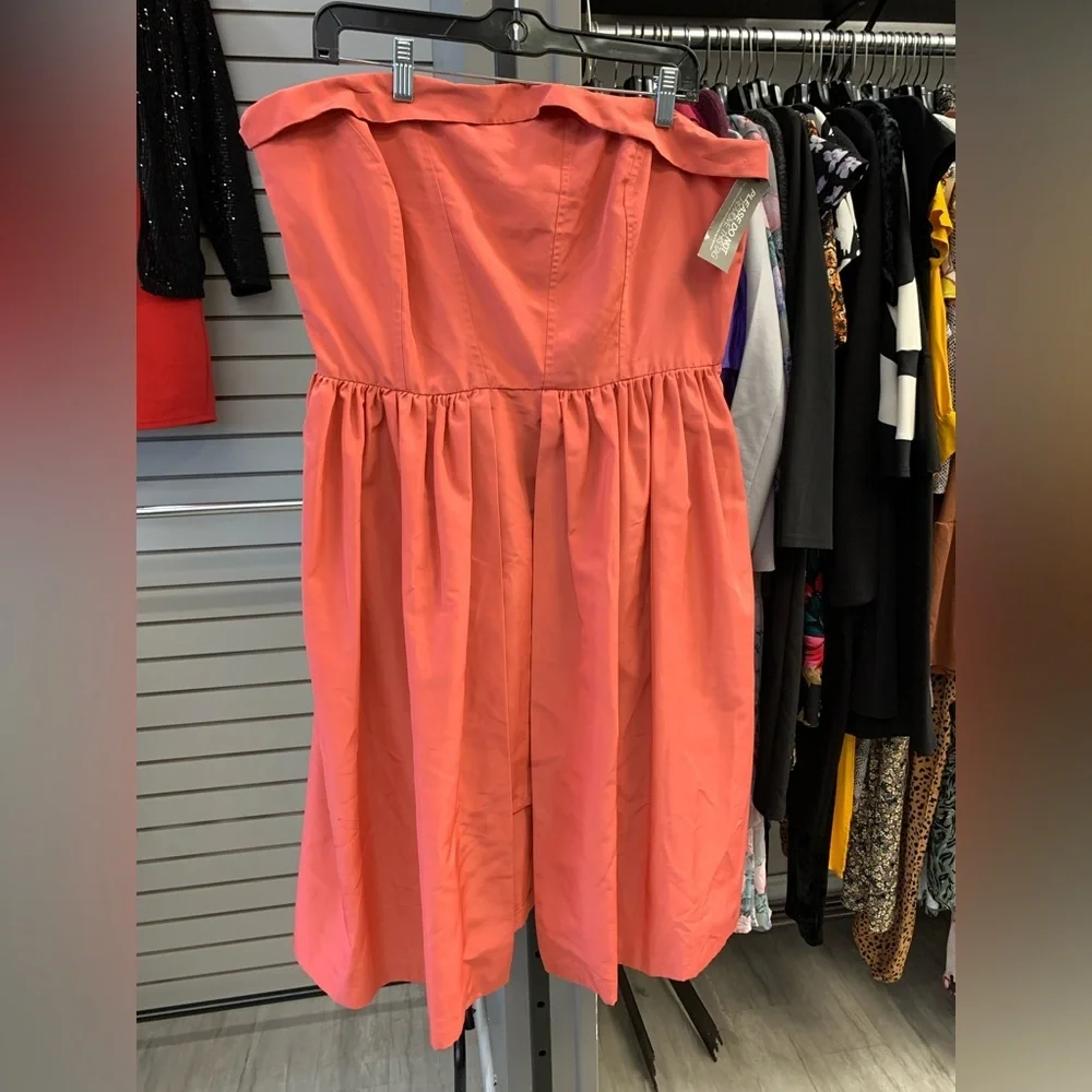 NEW Eva Mendez Coral Cocktail Dress Size 16 - Picture 2 of 5